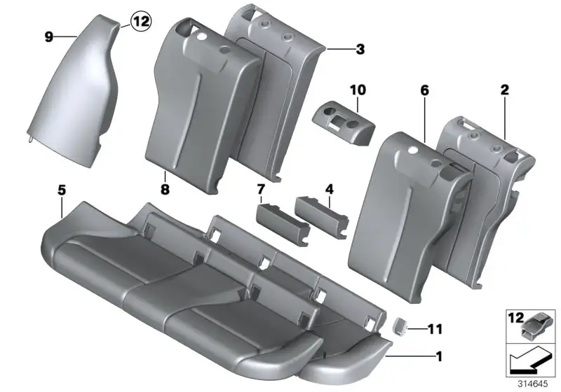 BMW Blende Isofix F20 F21 F22 F23 F30 F31 F34 F80 F87 F87N 522073