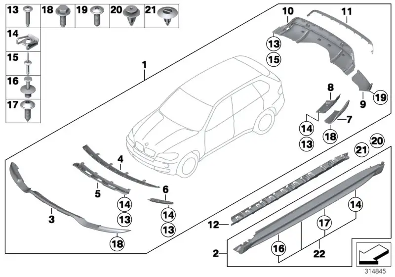 BMW Spreizniet E38 E70 E71 E72 E89 F07 F10 F11 F12 51458163321 -
