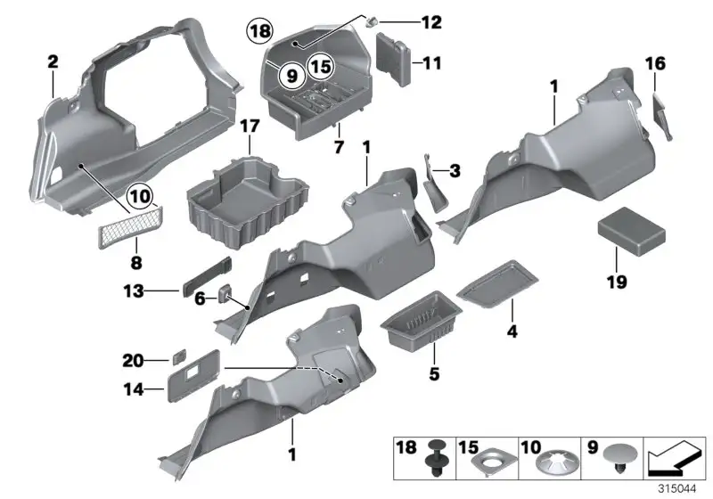 BMW Ablageschale links E90 E92 51477139051 - 3er E90, 3er E92, 3e