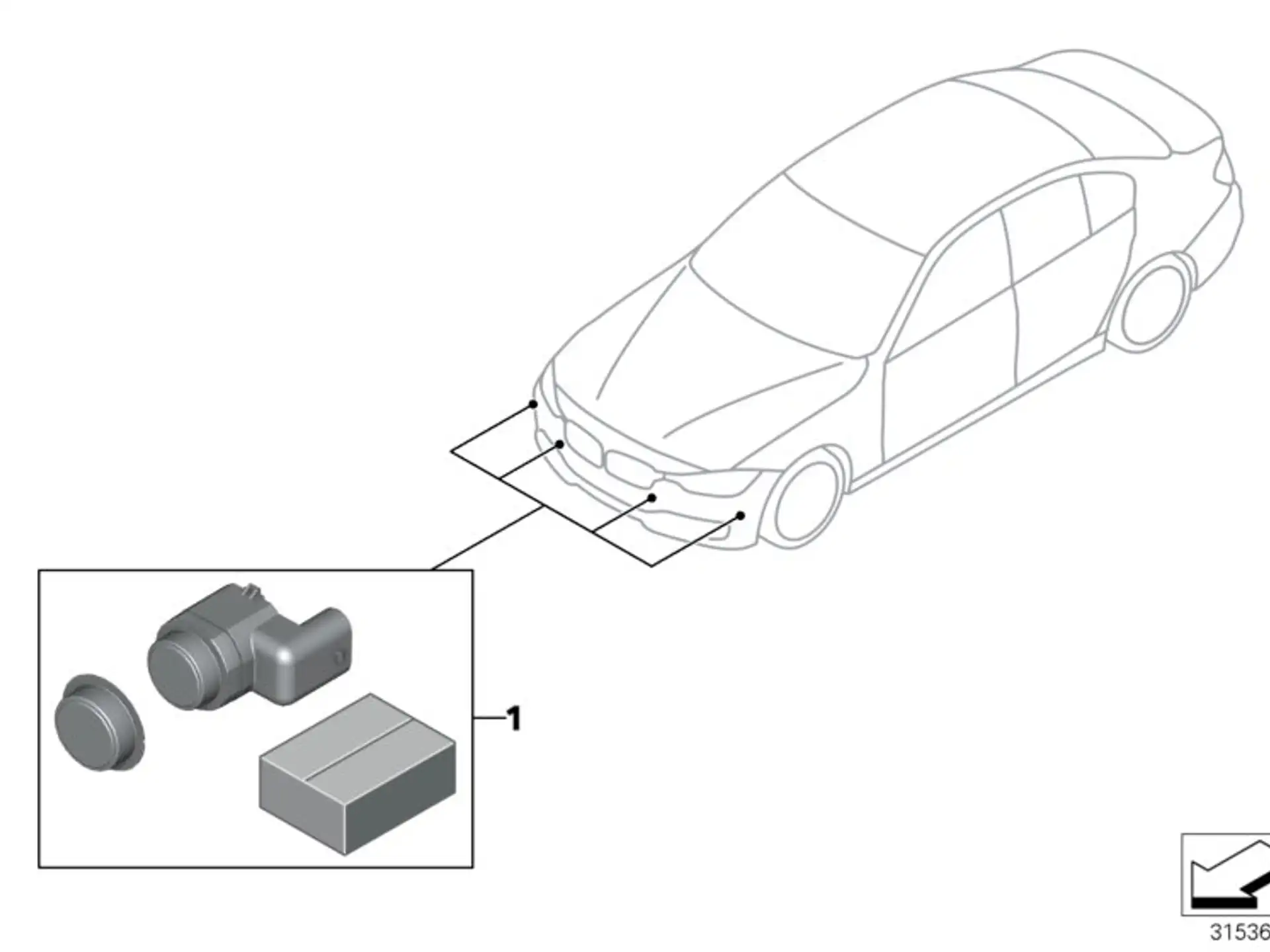 BMW Satz Aufnahme PDC-/PMA-Sensor vorn F31 51117324343