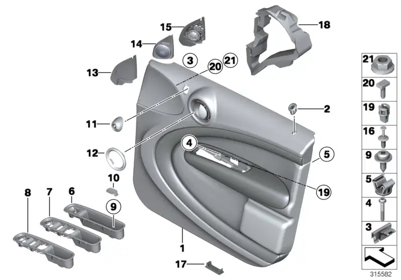 BMW Abdeckkappe Griffschale R60 R61 51419810264 - MINI R60, MINI