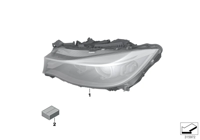 BMW Scheinwerfer Bi-Xenonlicht AHL rechts F34 63117355560