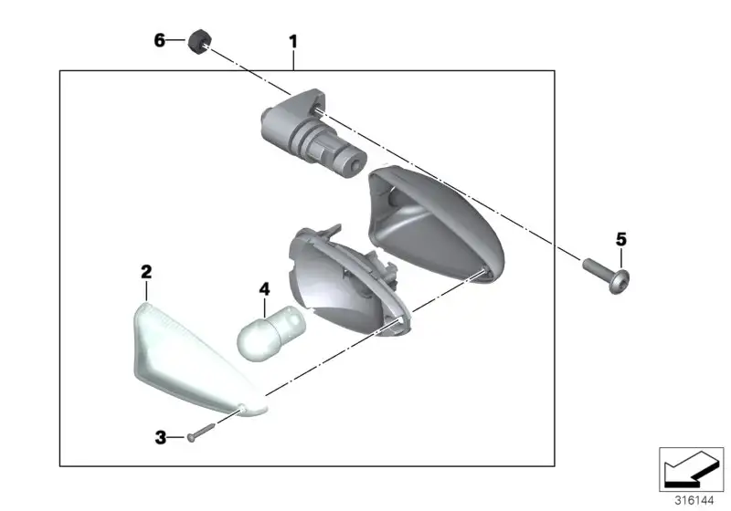 BMW Blinkerglas K15 63137707958