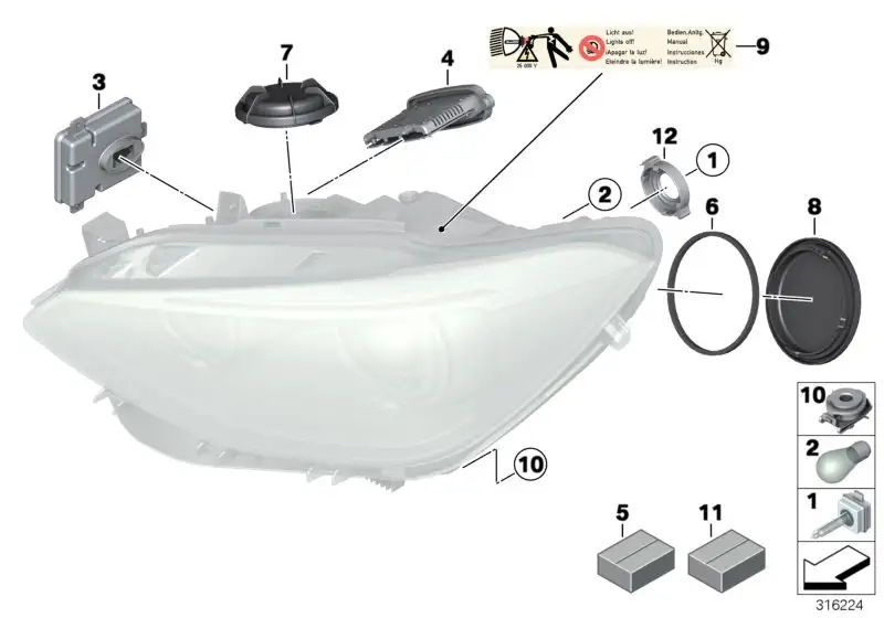 BMW Reparaturset LED Modul F20 F21 63117296905 - 1er F20, 1er F21