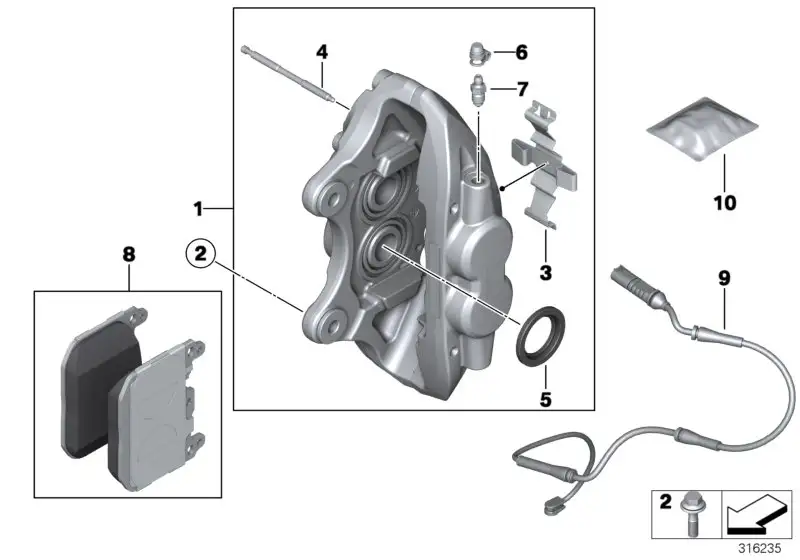 BMW Bremssattelgehäuse links F20 F21 F22 F23 F30 F31 F32 F33 F34
