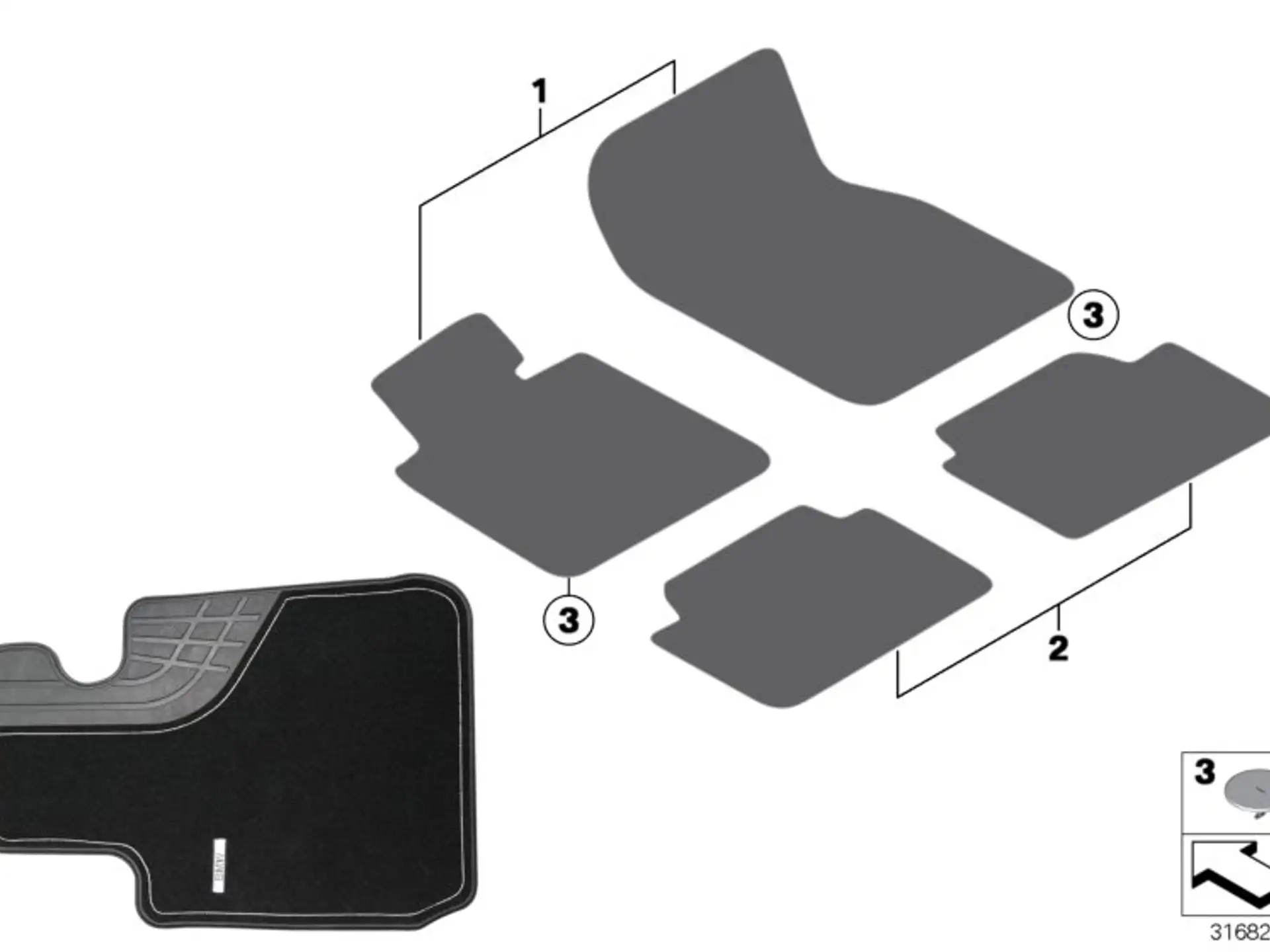 BMW Fussmatten Textil vorn 4er F32 F33 F36 M4 F82 F83