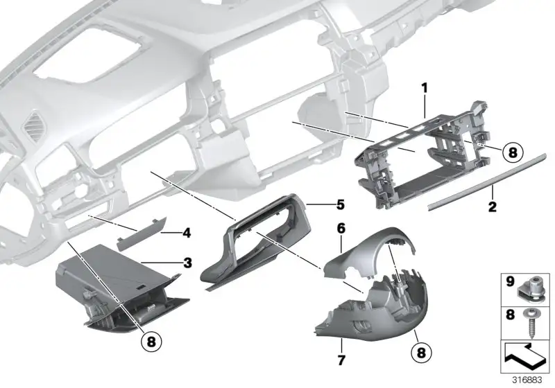 BMW Klappfach Fahrerseite F10 F11 51459206026 - Bildposition 03