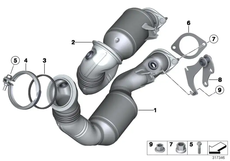 BMW Halter motornaher Katalysator E82 E88 E89 E90 E91 E92 E93 182
