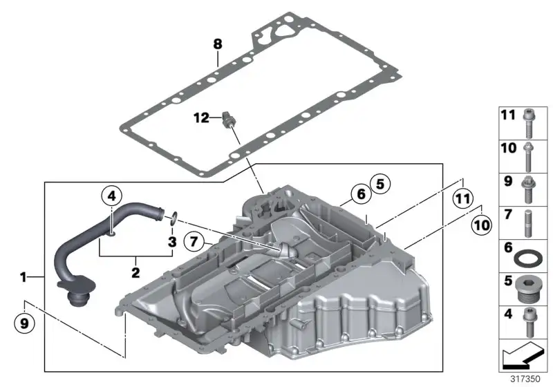 BMW Ölwanne Oberteil F06 F10 F12 F13 11137843141