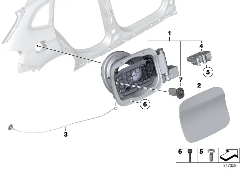 BMW Einfüllklappe grundiert E84 51172993153 - Bildposition 02