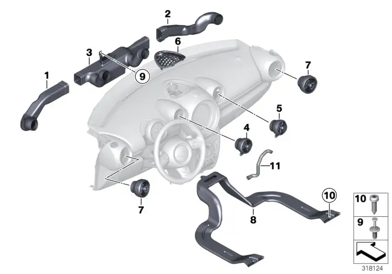 BMW Lüftungsgitter R60 R61 51459801430