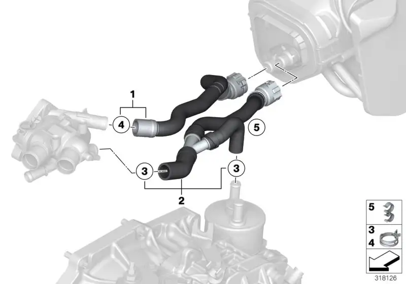 BMW Schlauch Heizkörper-Motorrücklauf R55 R56 R57 R58 R59 R60 R61