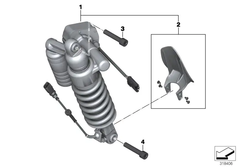 BMW Federbein hinten ESA K50 K51 33548559493
