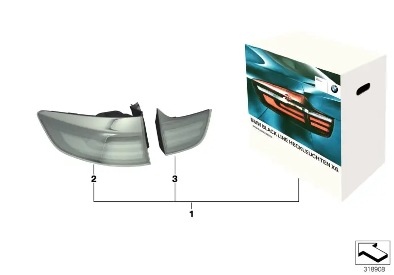 BMW Black Line Heckleuchte Heckklappe links E71 E72 63212326589 -