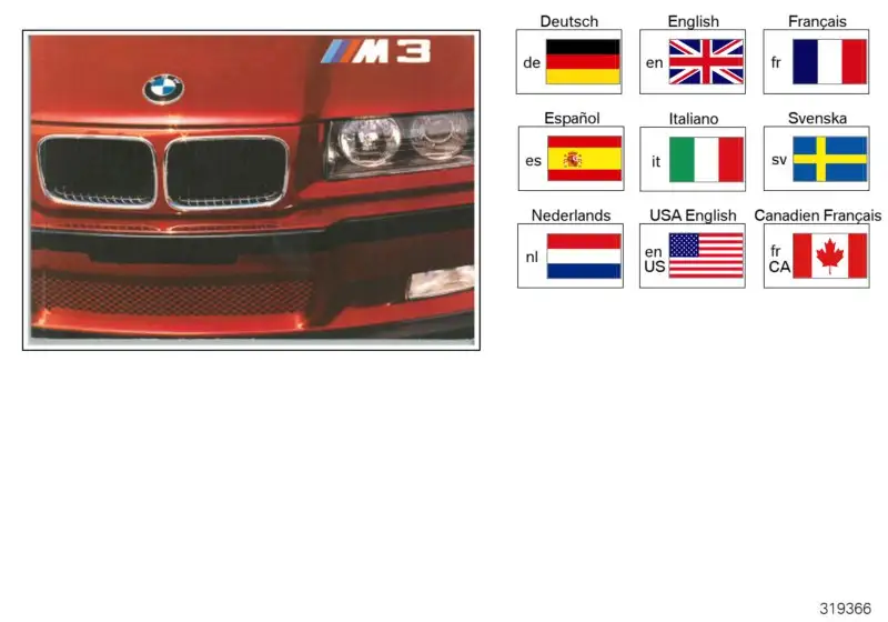 BMW Betriebsanleitung Englisch M3 /4/2/C E36 01419788391