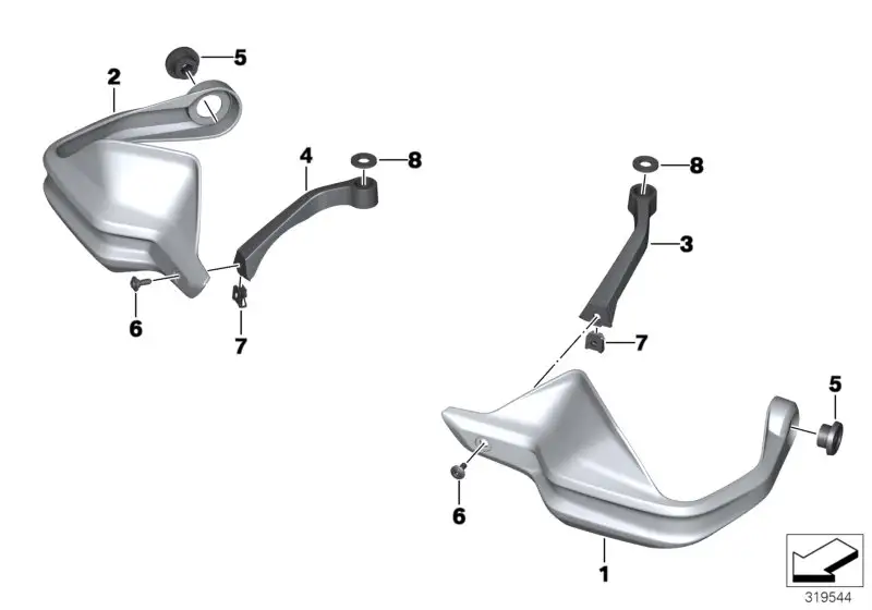BMW Handschutz Style Light White uni K50 K51 46638392889