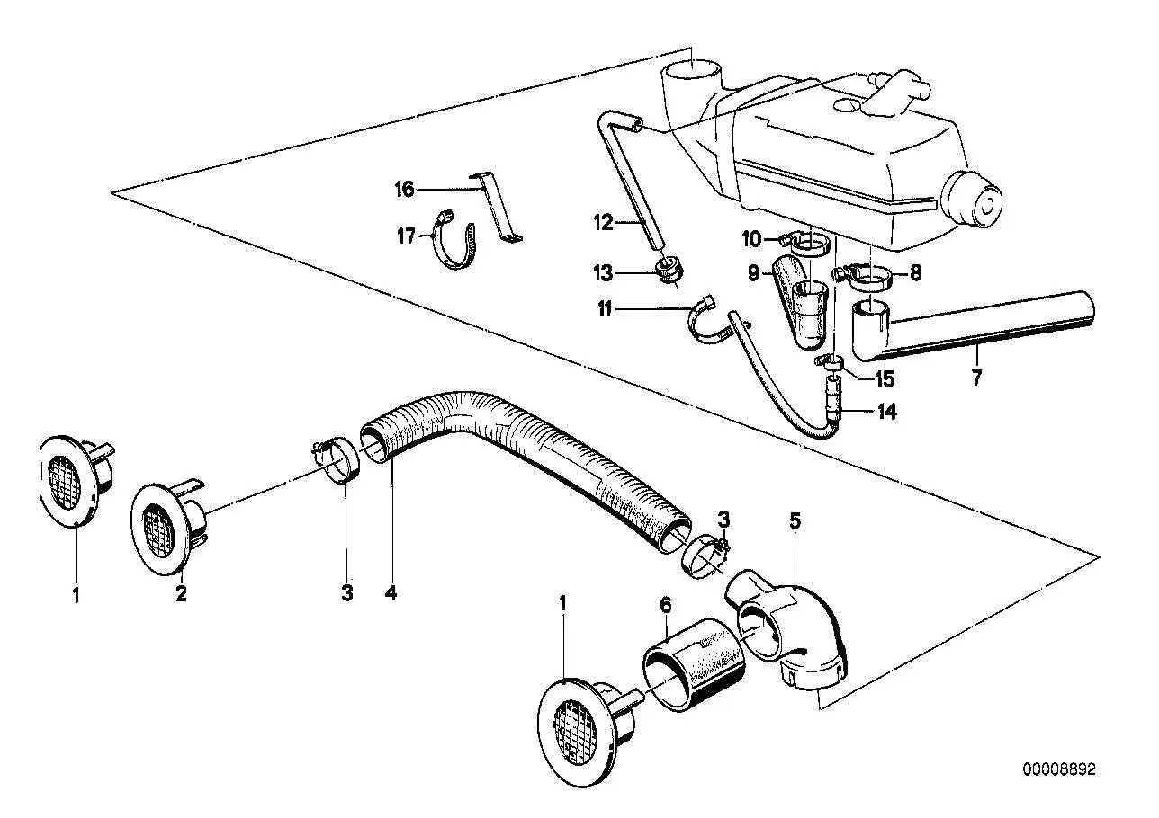 BMW Luftaustritt E24 E28 64121371530