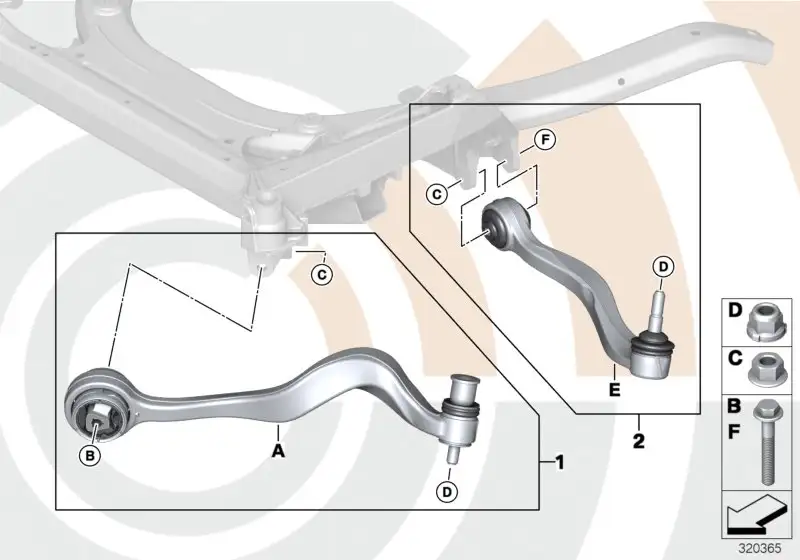 BMW Reparatursatz Querlenker links E60 31122347951 - Bildposition