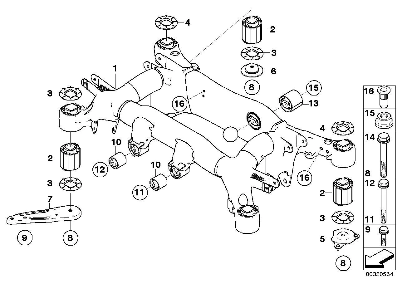 BMW Sechskantschraube mit Scheibe E52 E53 E60 E61 E63 E64 E65 E66 33326760344