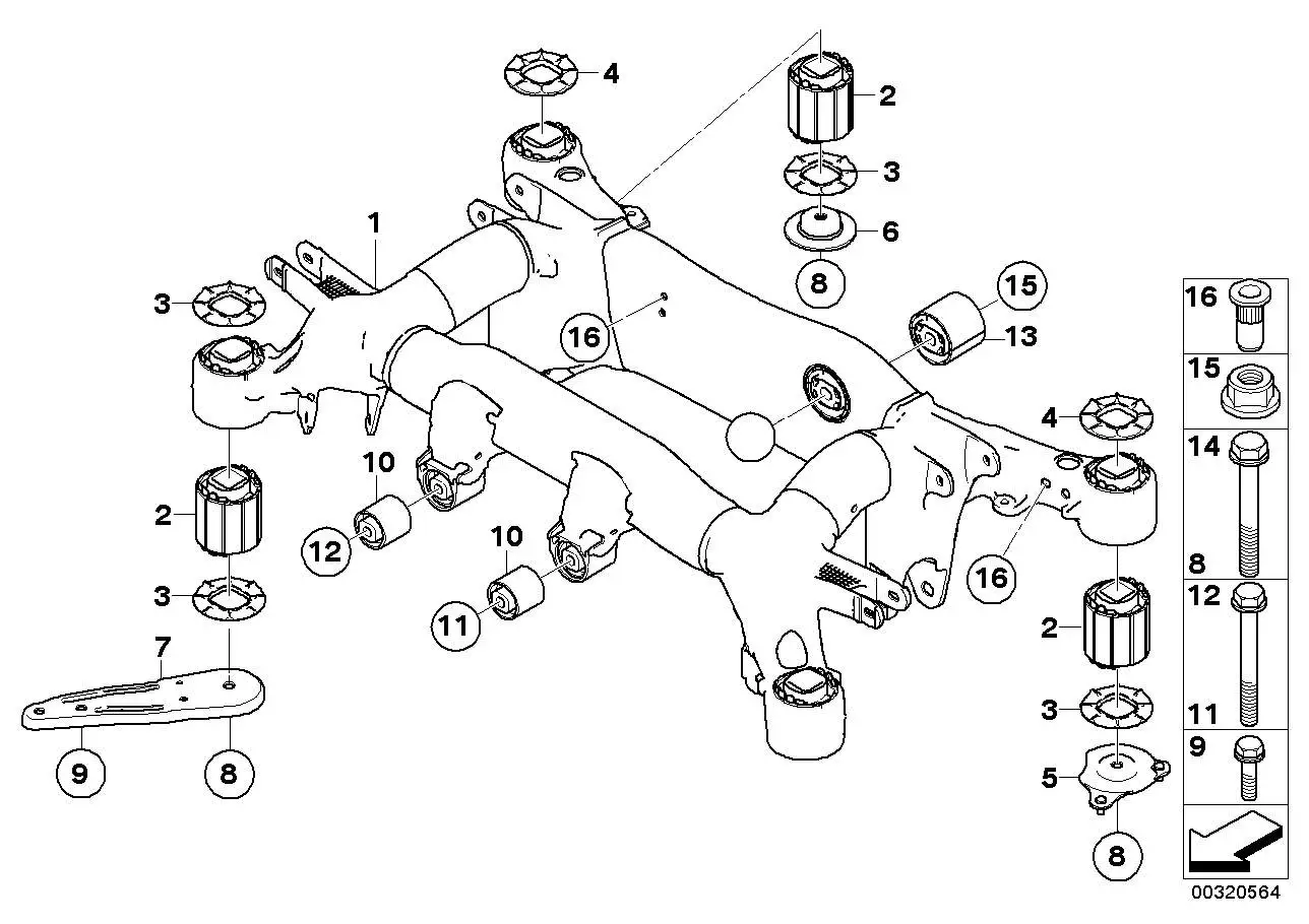 BMW Sechskantschraube mit Scheibe E52 E53 E60 E61 E63 E64 E65 E66