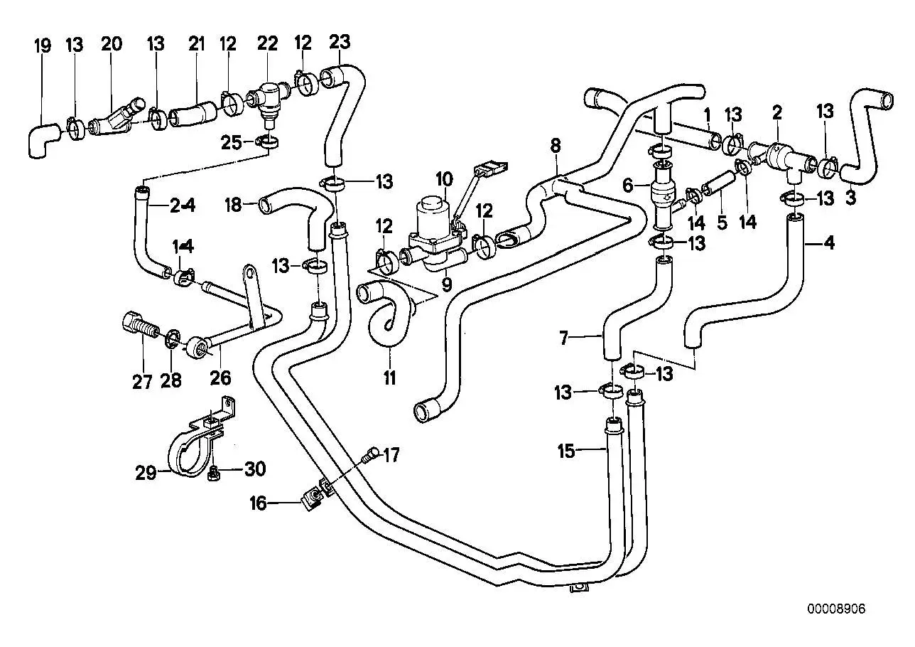 BMW Schlauch Vorlauf E32 E34 64121388591