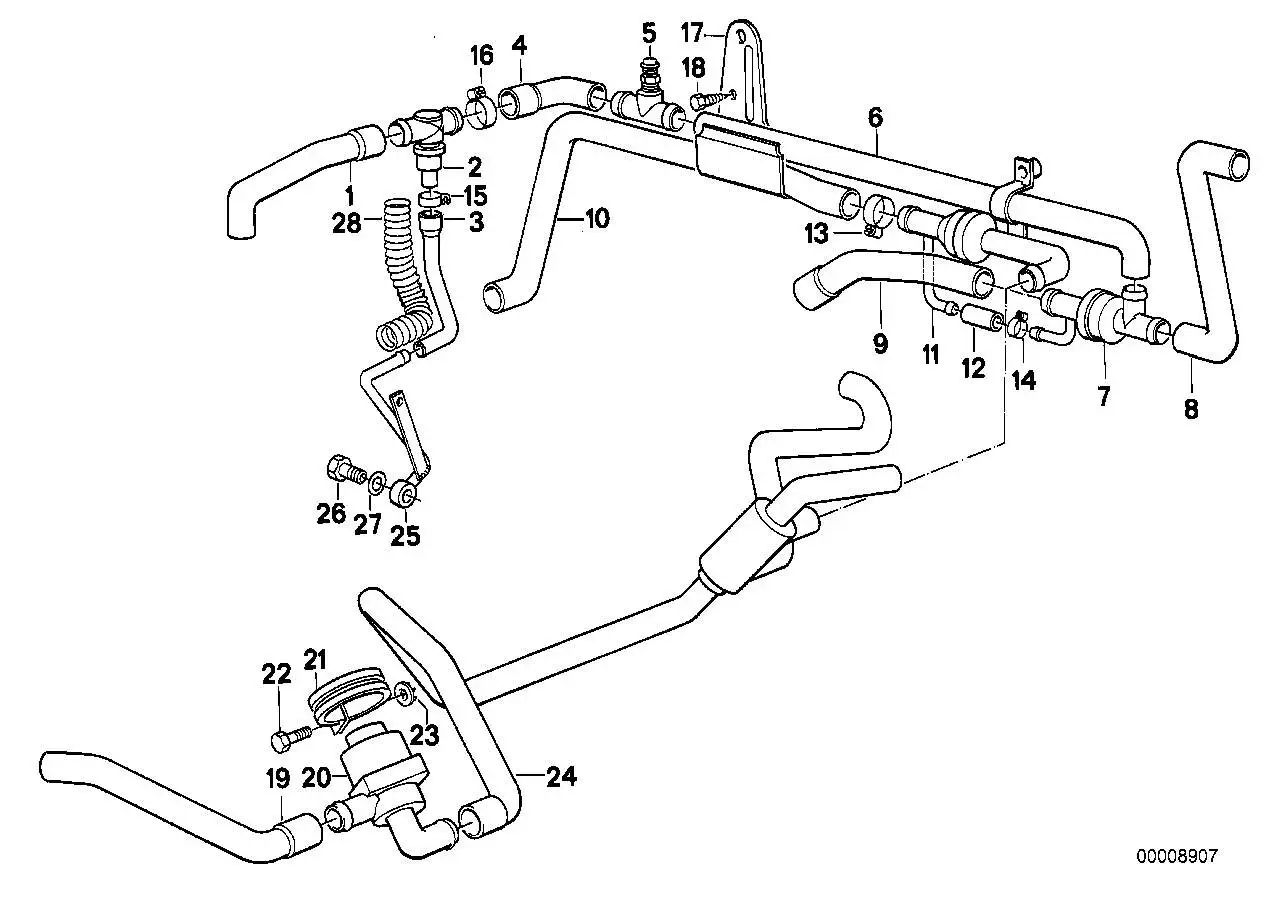 BMW Wasserschlauch E32 E34 64211389513
