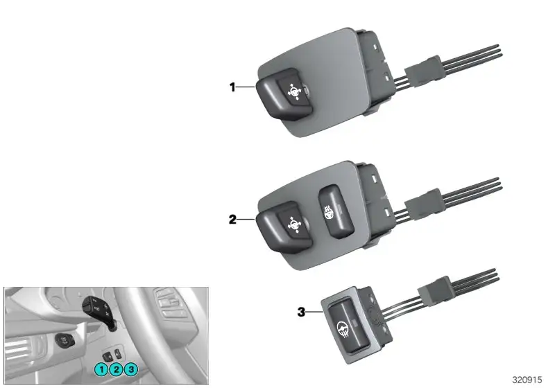 BMW Schalter Lenksäulenverstellung F15 F16 F85 F86 61319267367 -
