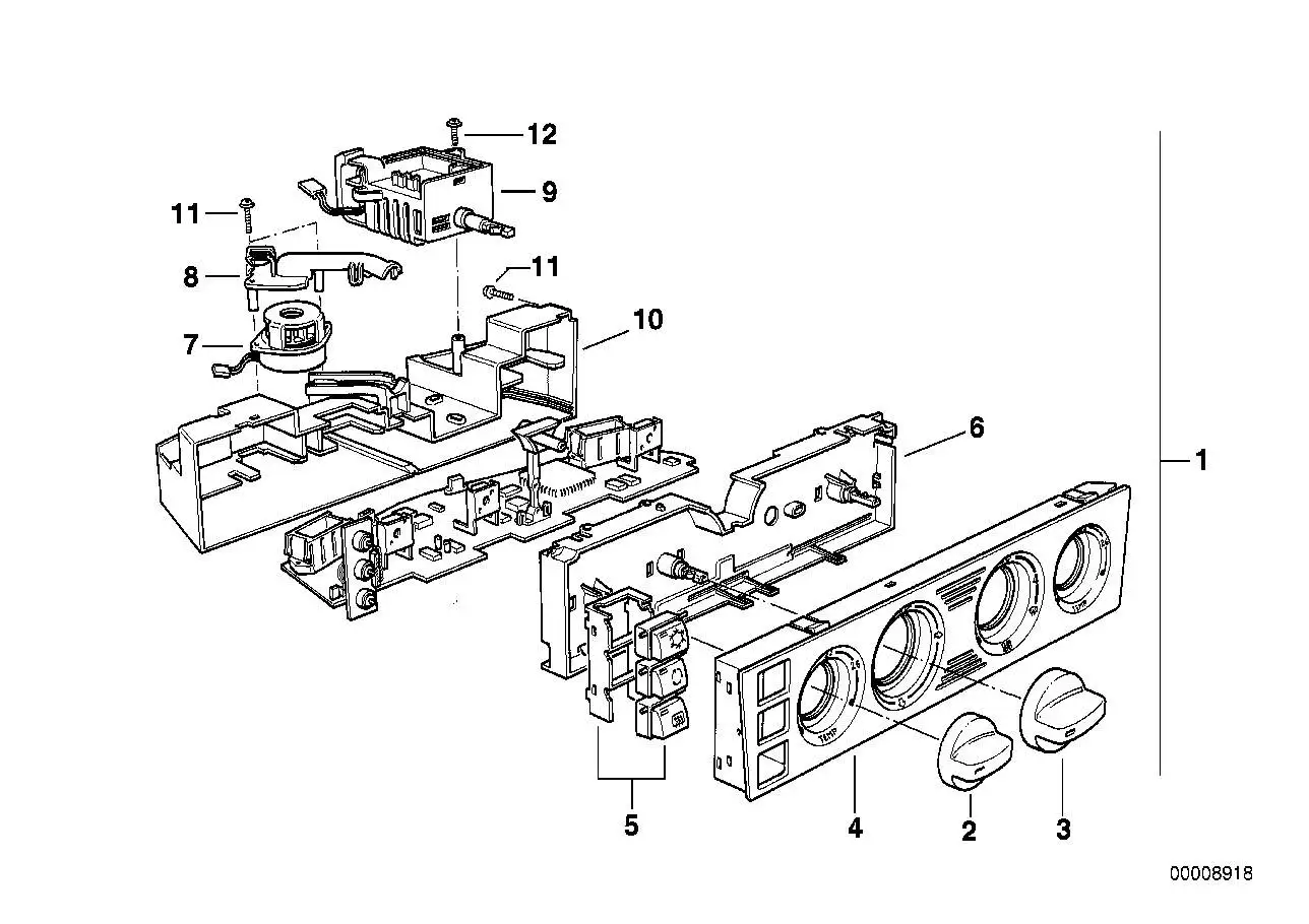 BMW Bedienteil Klimaanlage E38 64118369785