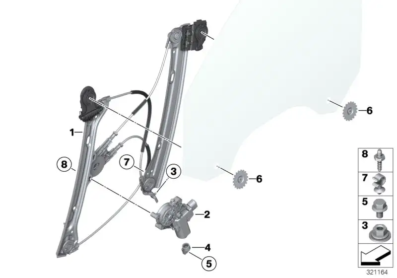 BMW Fensterheber ohne Motor vorne links F36 51337365259