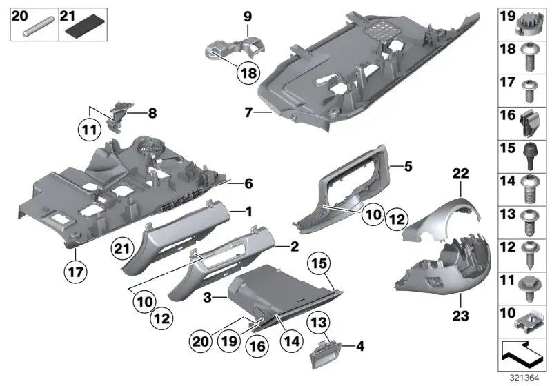 BMW Klappfach Fahrerseite 51459183126 - 7er F01 Limousine, 7er F0