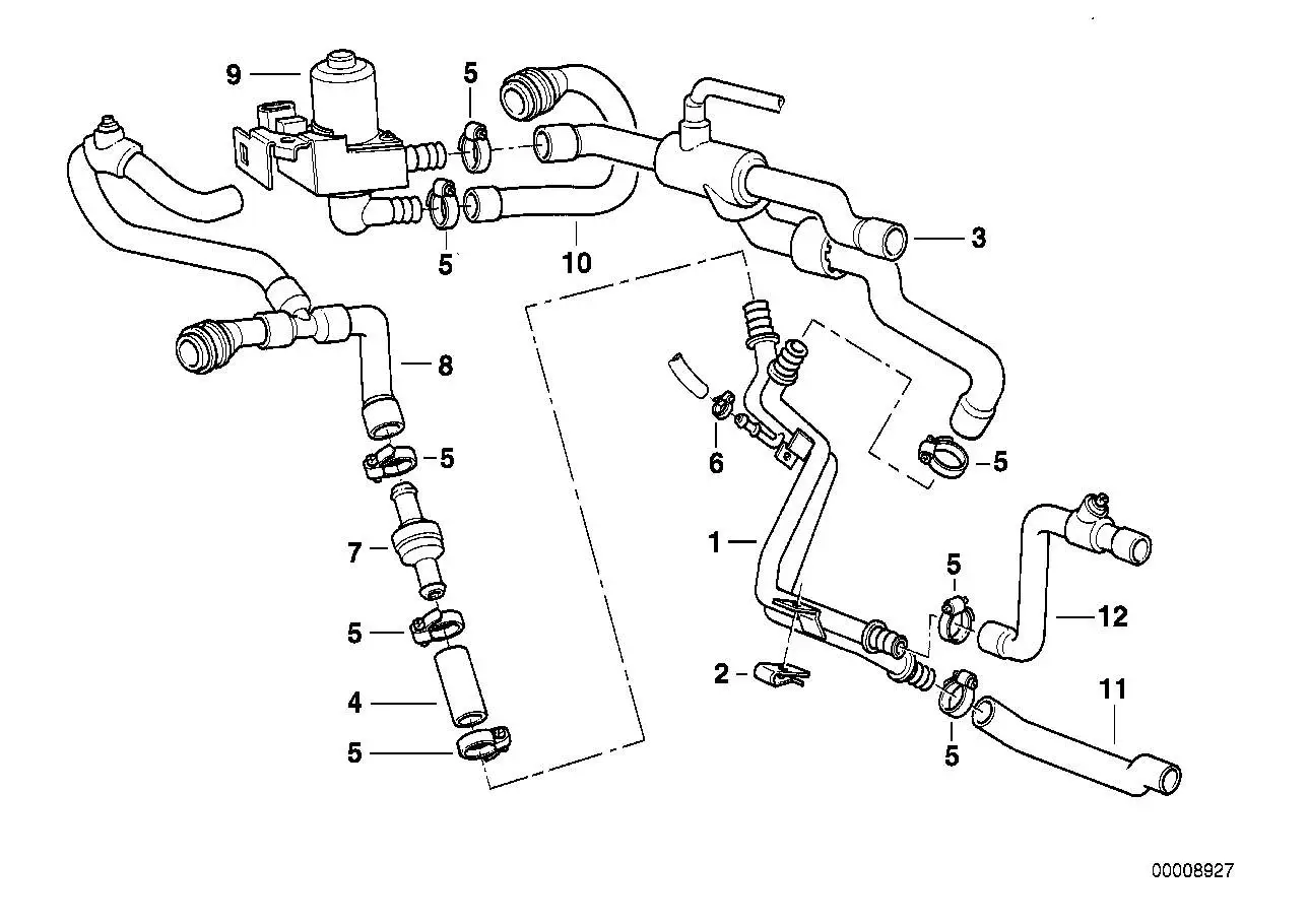 BMW Schlauch Vorlauf E38 64218390765