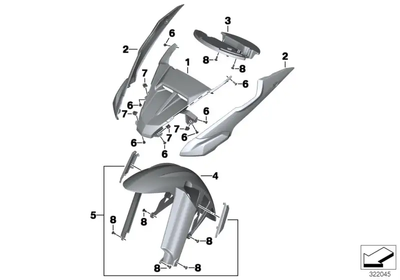 BMW Vorderradabdeckung oben Mitte K75 46618530541