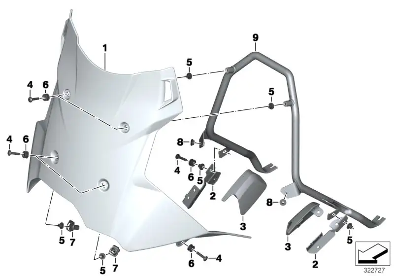 BMW Haltewinkel links K75 46638535313