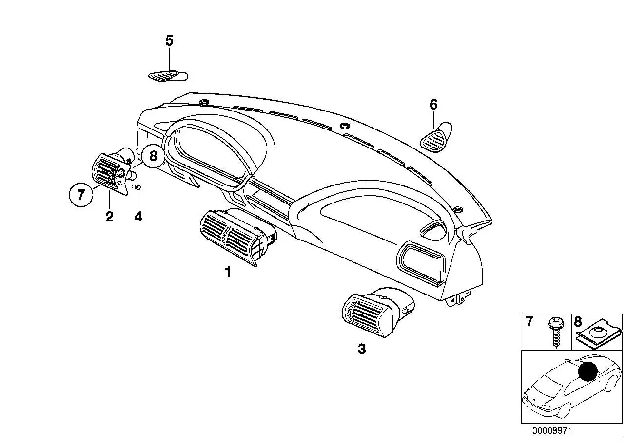 BMW Frischluftgrill rechts 64228397716