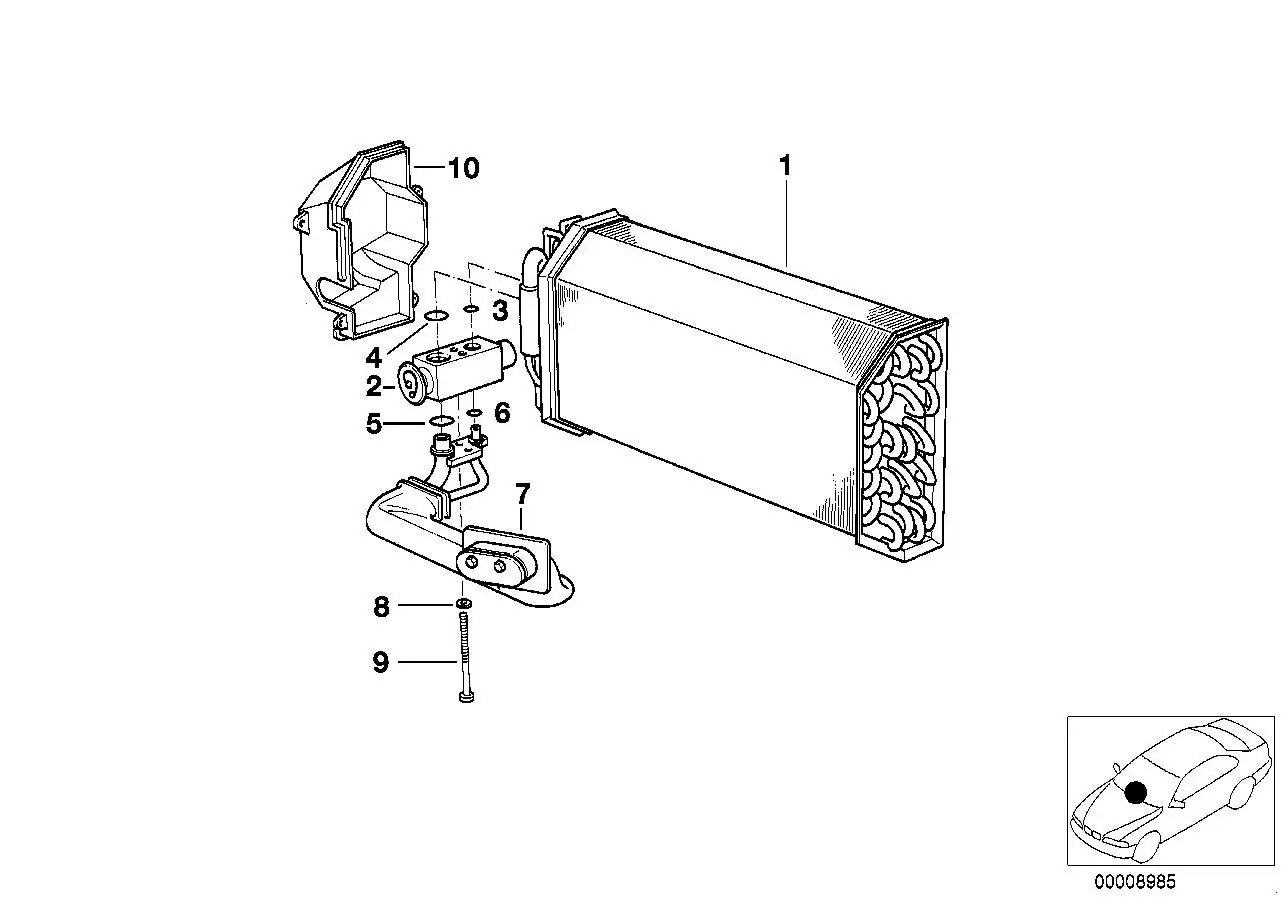 BMW Verdampfer Klimaautomatik E39 E53 64118385560