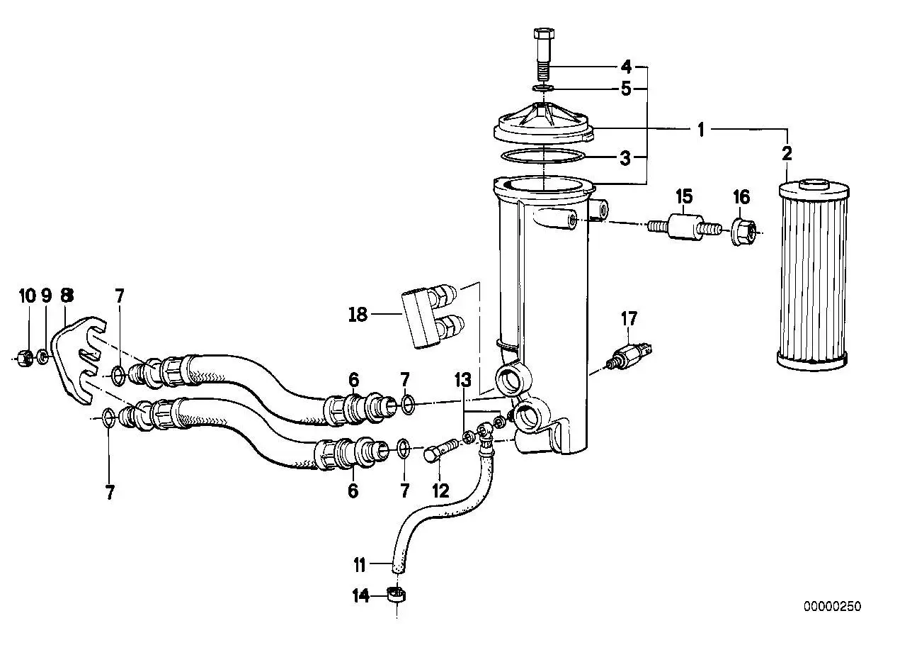 BMW Satz Ölfiltereinsatz E32 11421731635 - Bildposition 02