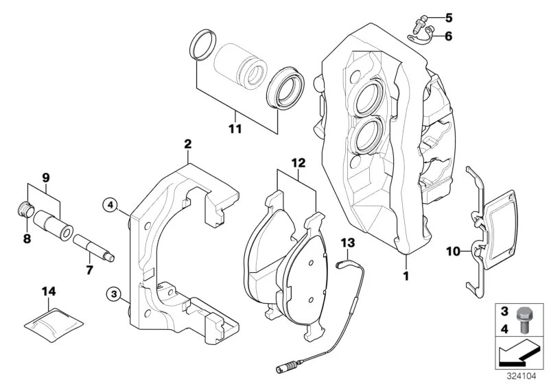 BMW Bremsscheibe belüftet gelocht links E60 E61 E63 E64 34112282805