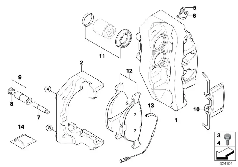 BMW Bremsträger E60 E61 E63 E64 34112283171
