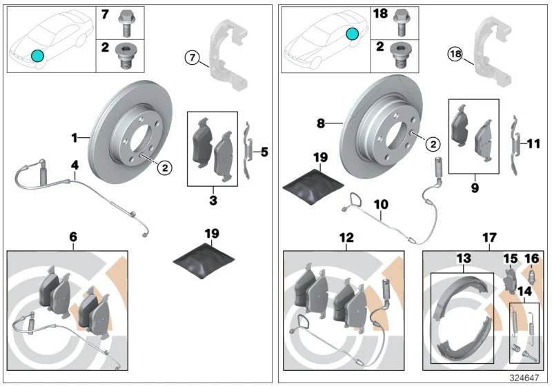 BMW Bremsscheibe Leichtbau belüftet E60 E61 E63 E64 34216763827