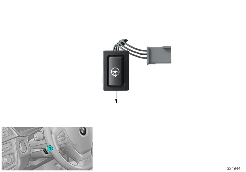 BMW Taster Lenkradheizung F20 F21 F22 F23 F25 F26 F30 F31 F32 F33