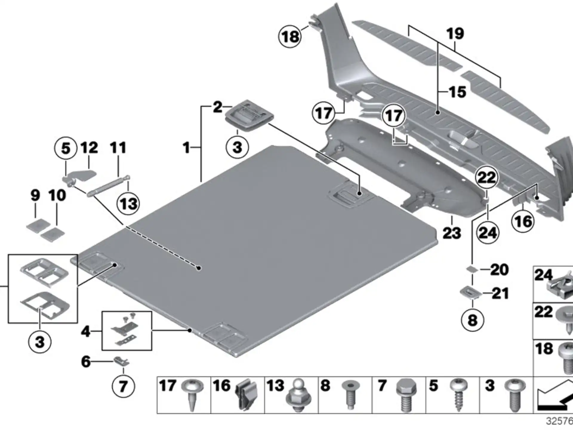 BMW Griff Einlegeboden Gepäckraum F07 F11 F15 F16 F85 F86 51477267484