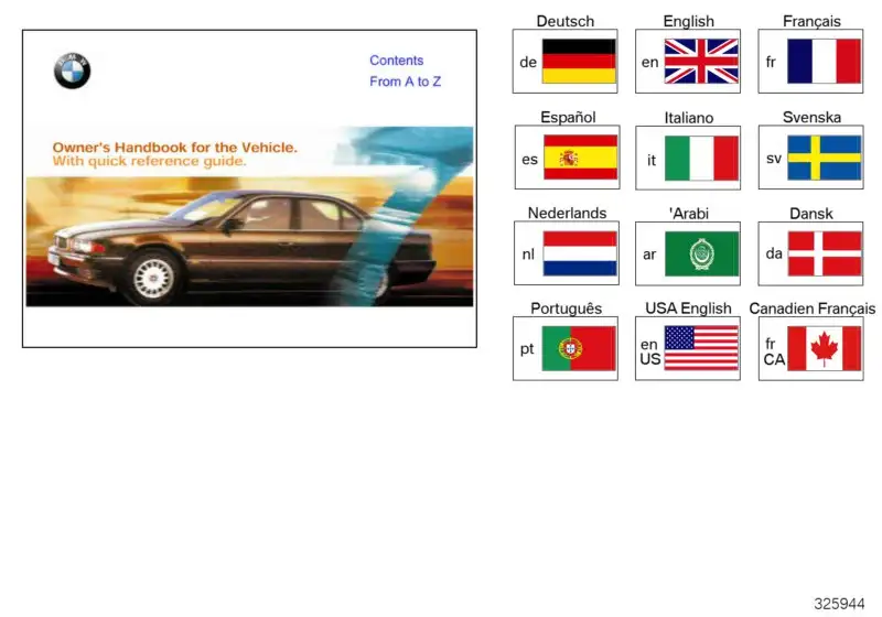 BMW Betriebsanleitung Deutsch E38 01409789740 - Bildposition 01