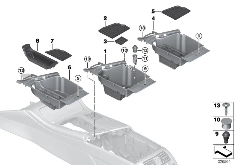 BMW Einlegematte Ablagefach F10 F11 51169288728 - Bildposition 05