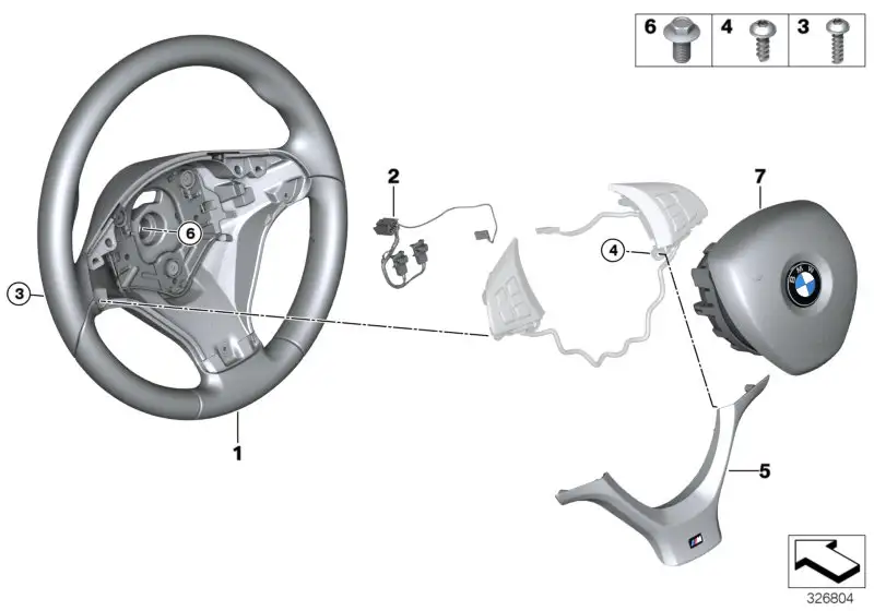 BMW Abdeckung M Lenkrad schwarz E70 E71 32307839474