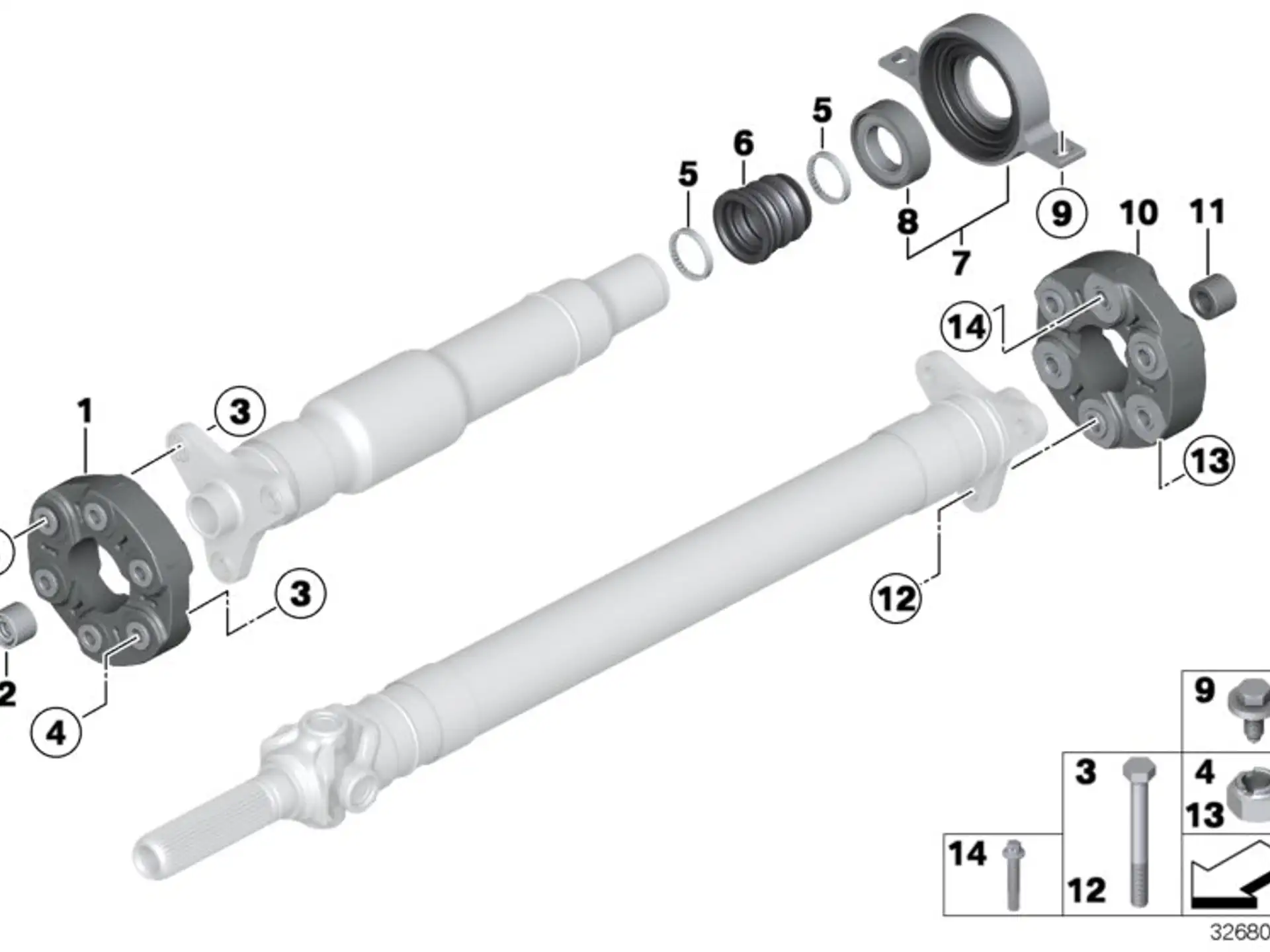 BMW Sechskantmutter E32 E34 E36 E38 E39 E46 E53 E60 E61 E63 E64 E65 E66 E90 E91 E92 R13 R22 07129904473