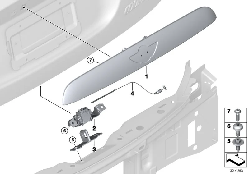 BMW Schloss Heckklappe F54 F55 F56 F56E 51247337576