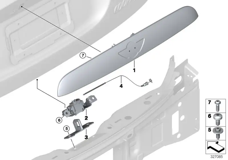 BMW Schloss Heckklappe F54 F55 F56 F56E 51247337576 - MINI F55, M