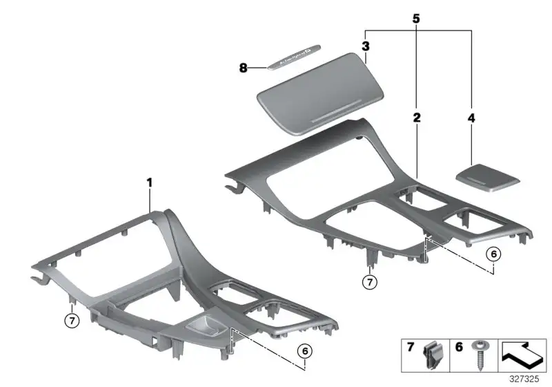 BMW Blende Getränkehalter Aluminium F10 F11 51169292527 - 5er F10