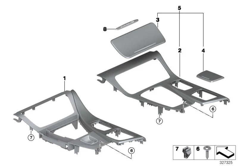 BMW Blende Ascher Aluminium F10 F11 51169292519
