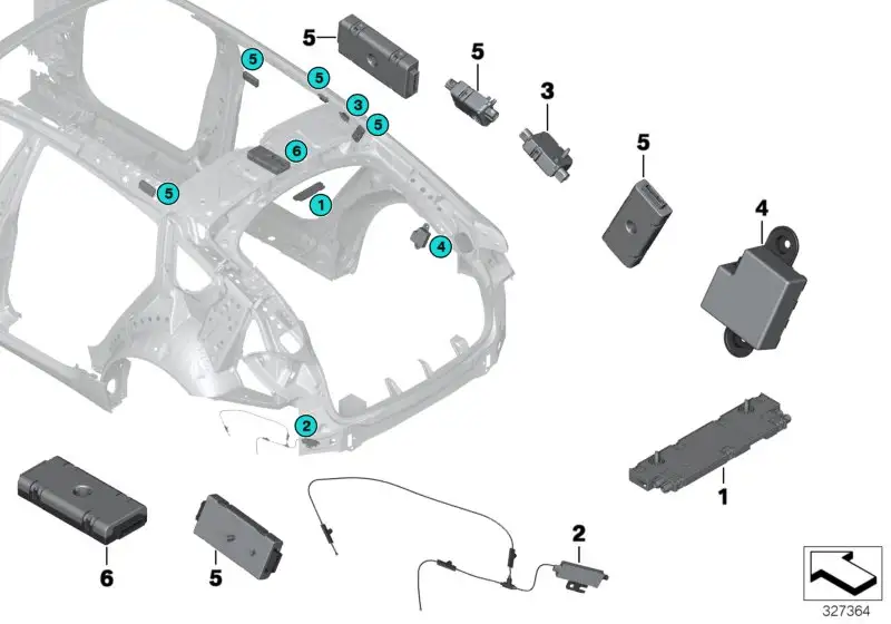 BMW Antenne Stossfänger TV 65209132235